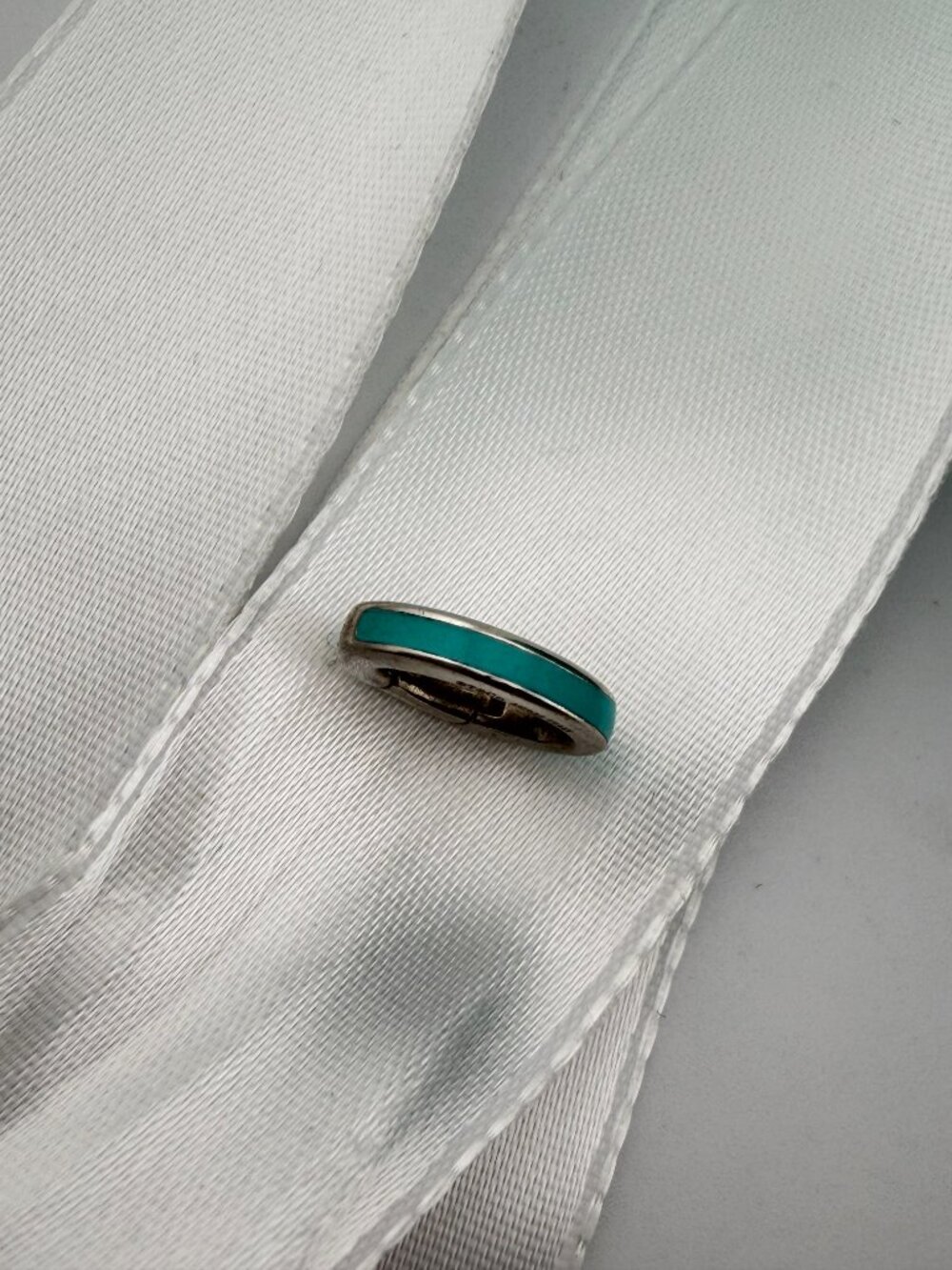 RARE Tiffany & Co. Blue Enamel Clasping Link Charm Carrier Sterling Silver 925